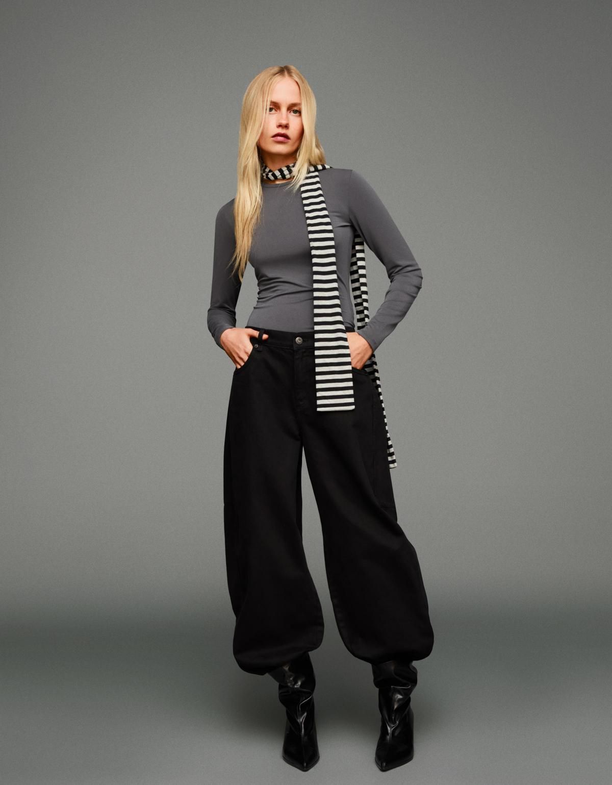 버쉬카 베이직 슬림핏 긴팔 티셔츠 7600/662 DARK GREY - 상세 이미지 5