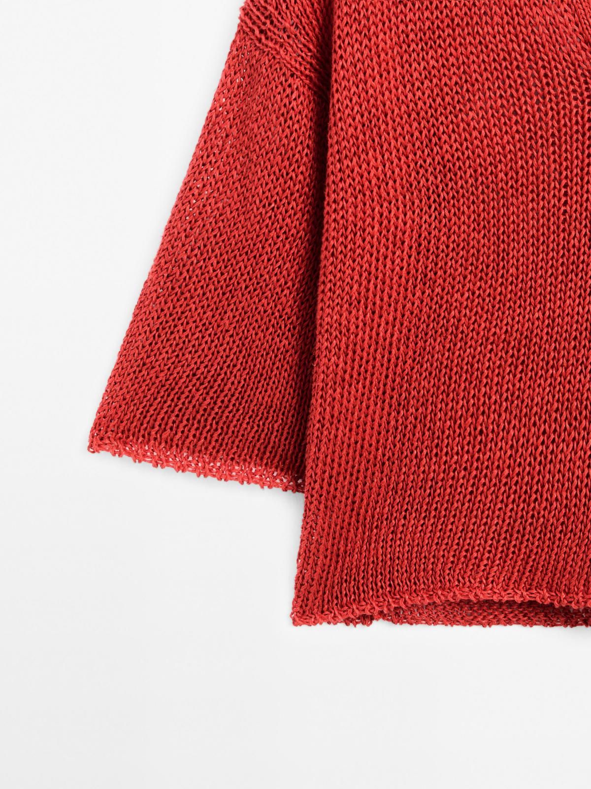 마시모두띠 오픈워크 릴렉스핏 니트 폴로칼라 반팔 스웨터 9742/953 BURNT ORANGE - 상세 이미지 3