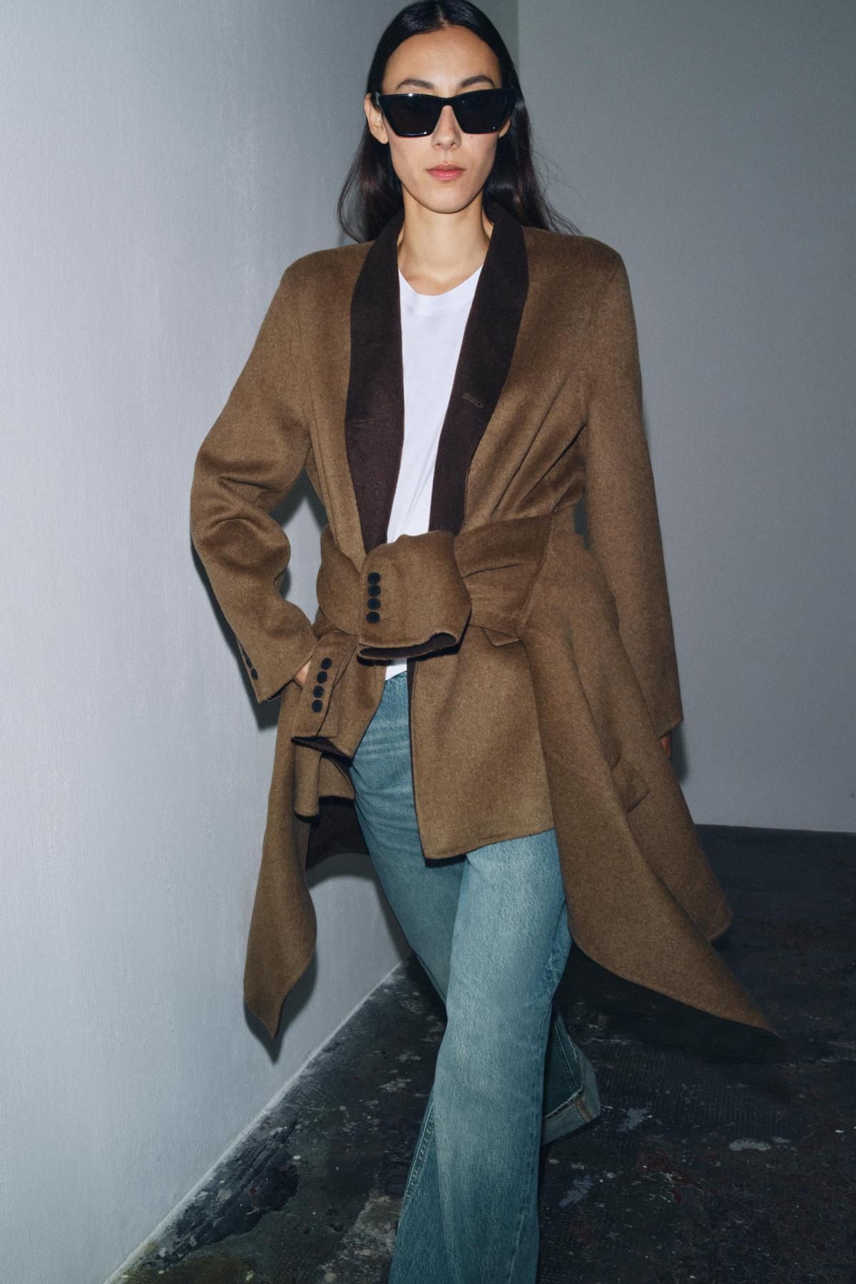 자라 오버사이즈 울 블렌드 블레이저 7522/245 BROWN - 상세 이미지 5