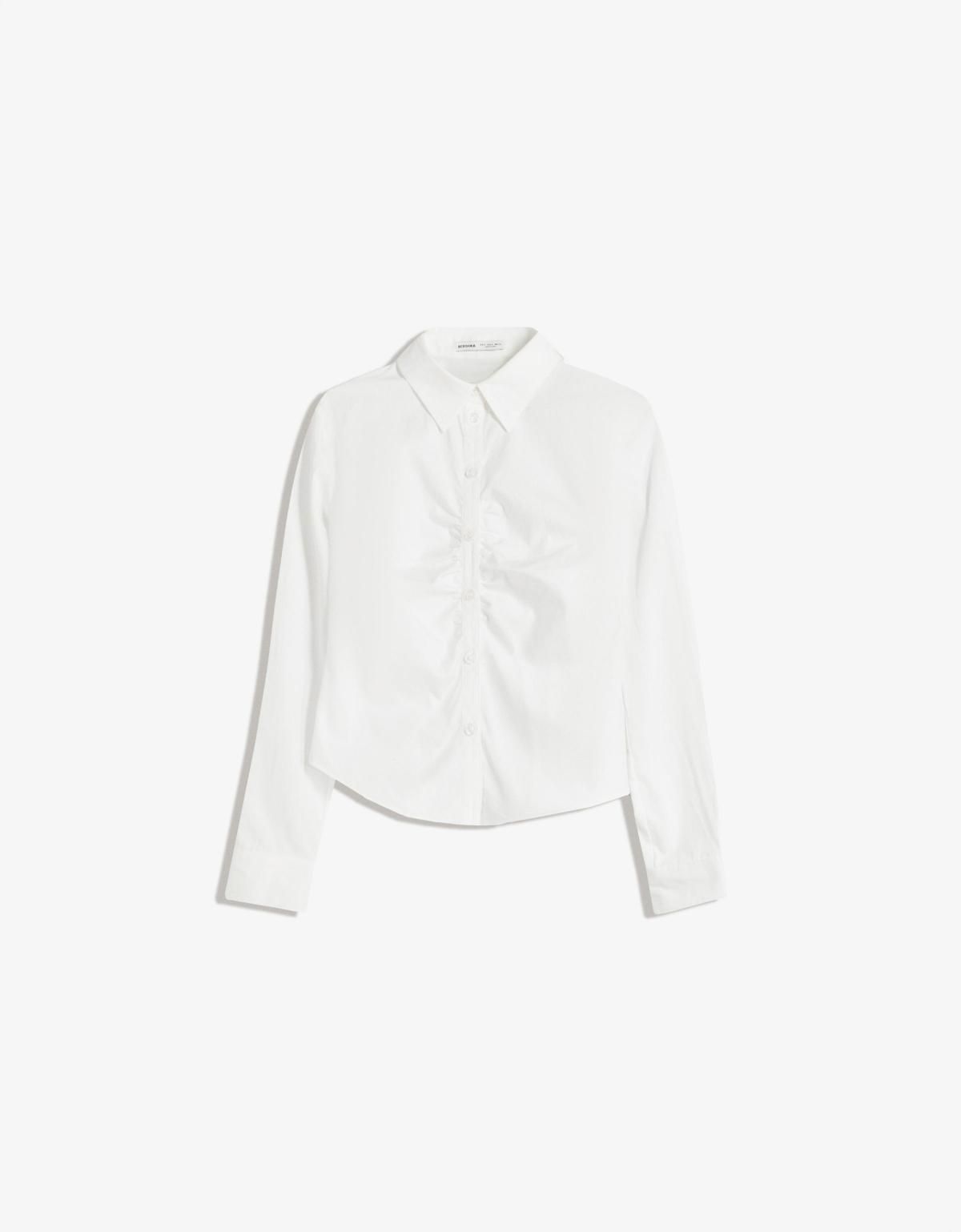 버쉬카 미니멀 슬림핏 슬릿 긴팔 셔츠 6269/008 WHITE - 메인 이미지