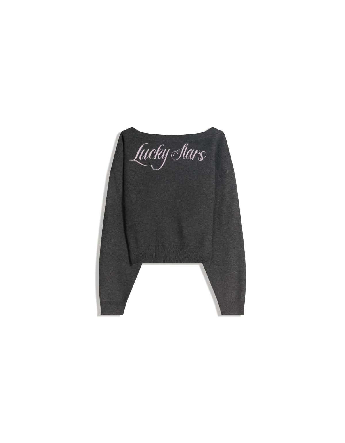 버쉬카 트렌디 보트넥 크롭 니트 스웨터 7261/693 GREY - 상품 이미지