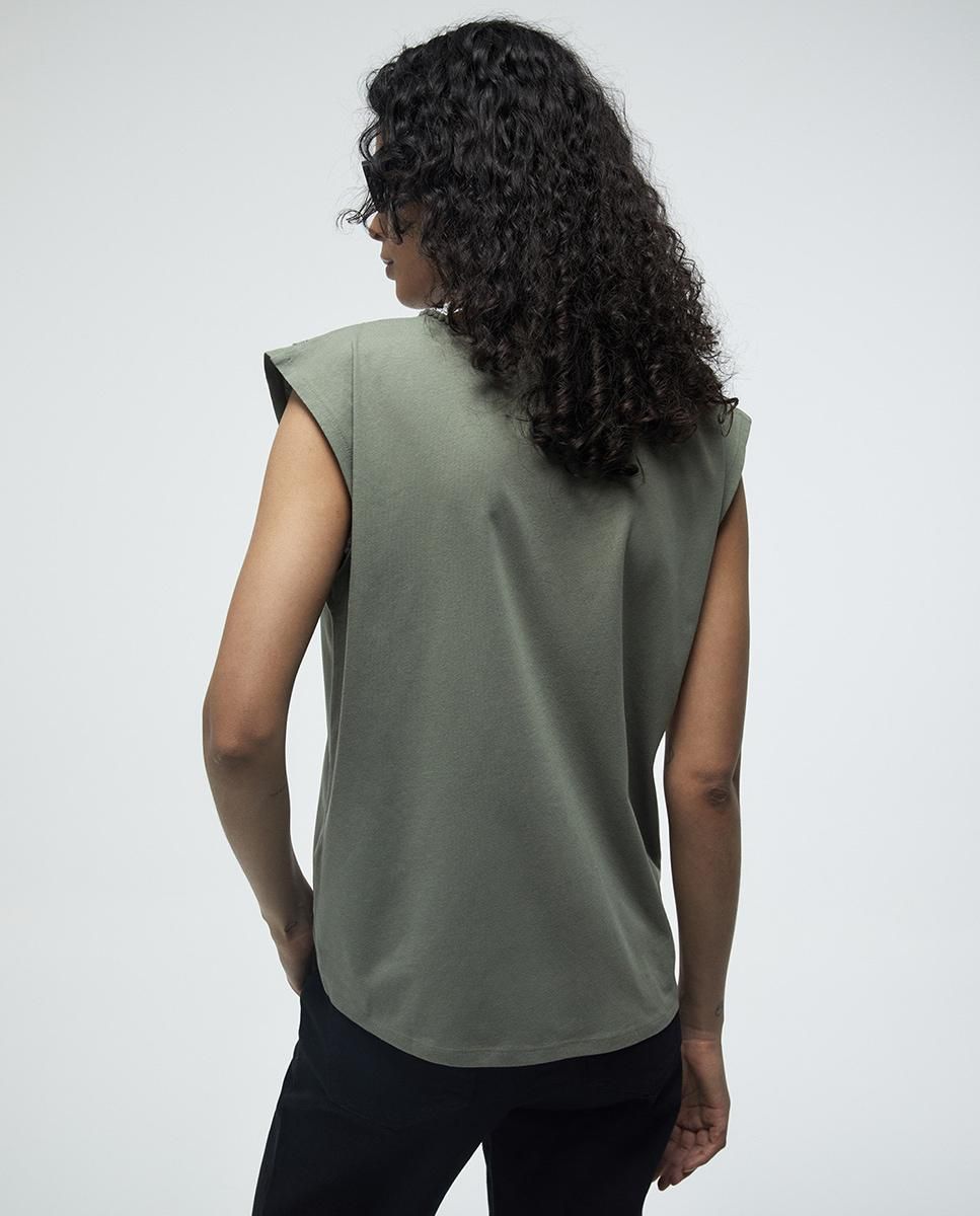 스페라 모던 브이넥 디테일 반팔 티셔츠 58360613416 VERDE CLARO - 상세 이미지 4