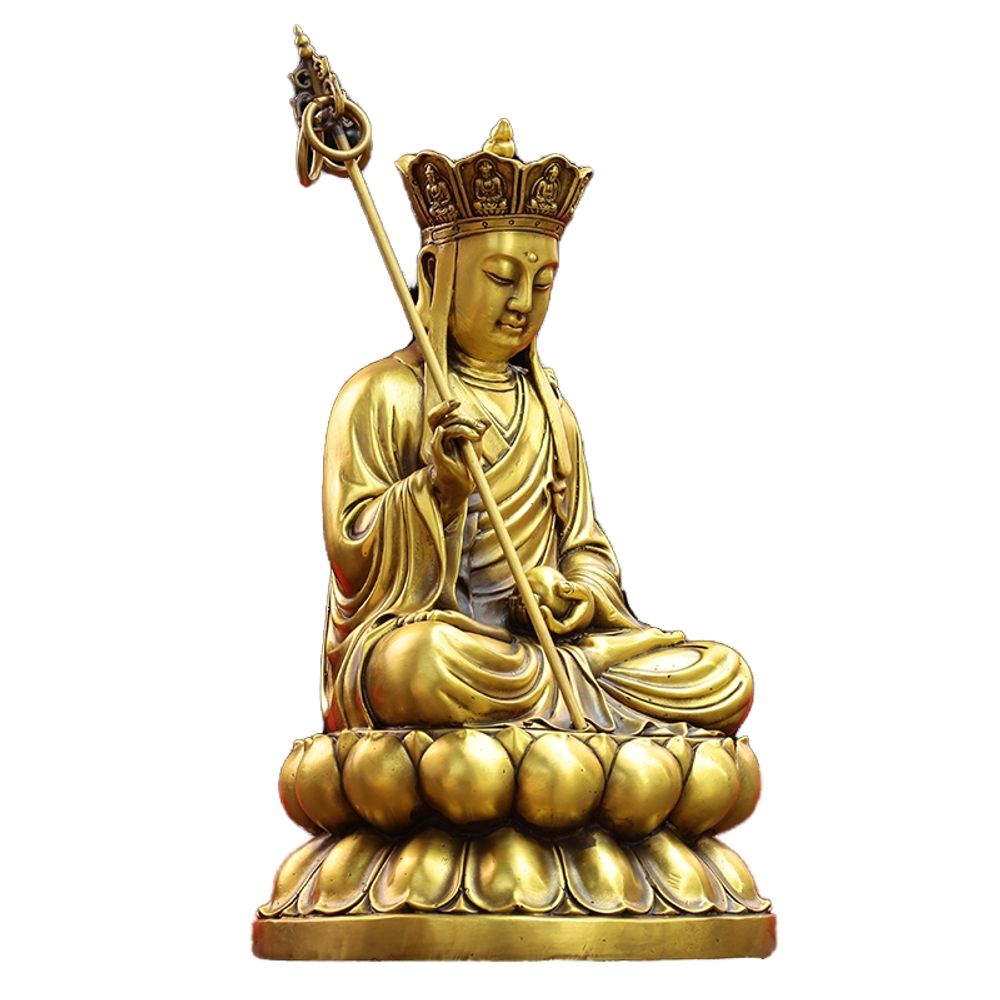 황동 지장보살상 좌상 미니불상 - 상세 이미지 4