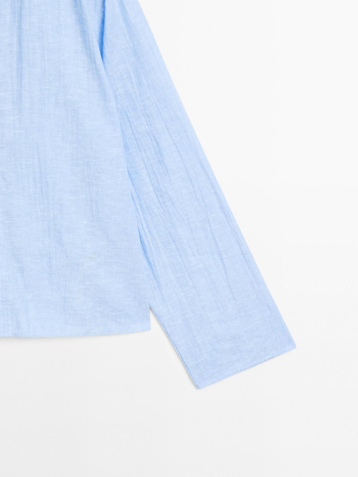 마시모두띠 오버핏 린넨 블렌드 브이넥 블라우스 5113/714 SKY BLUE - 상세 이미지 5