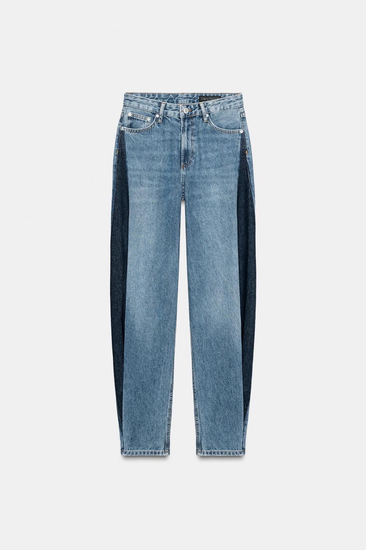 자라 패치워크 테이퍼드 데님 진 9863/248 BLUE - 메인 이미지