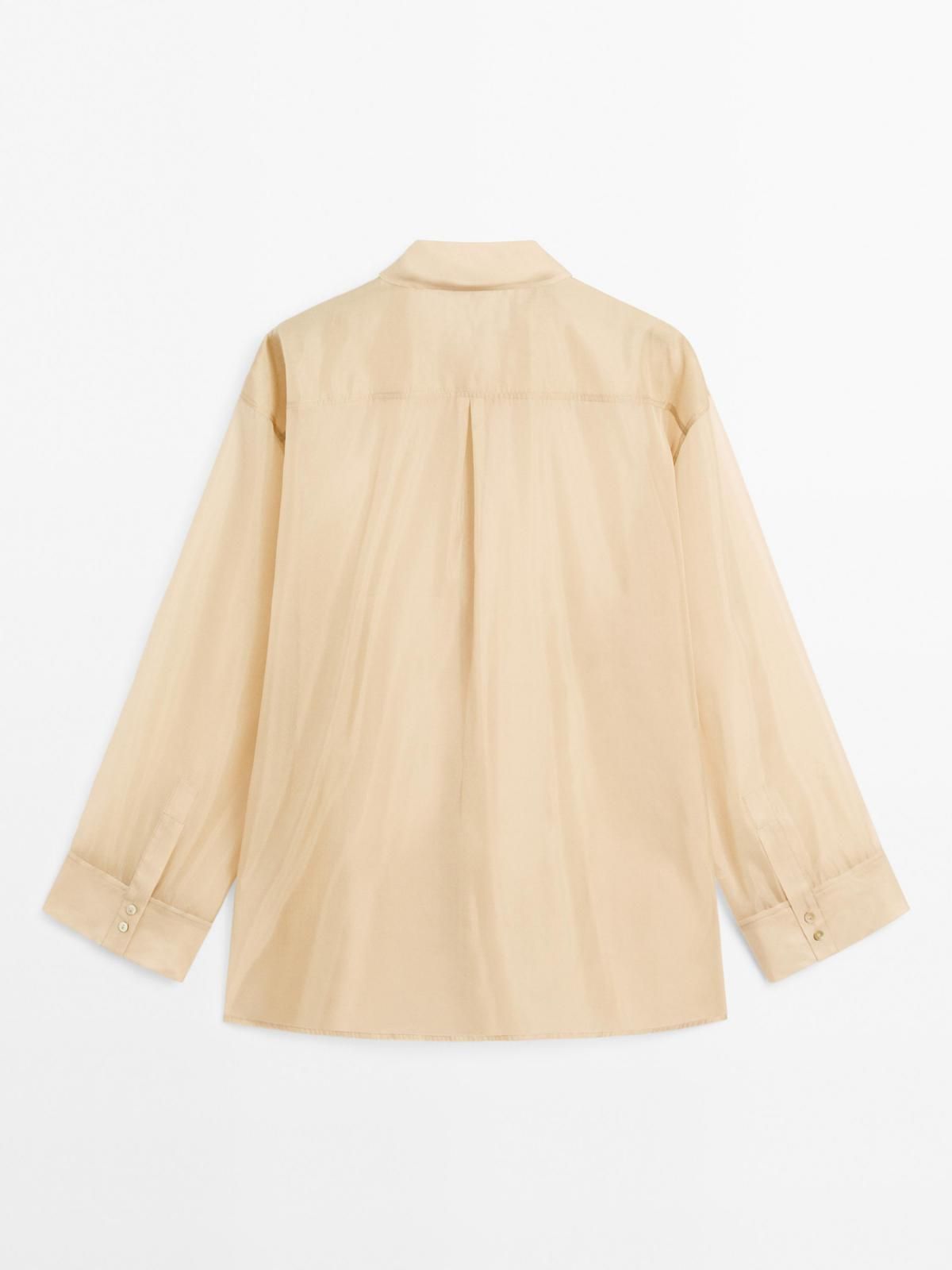 마시모두띠 오간자 시스루 와이드핏 롱슬리브 셔츠 5124/725 BEIGE - 상세 이미지 3