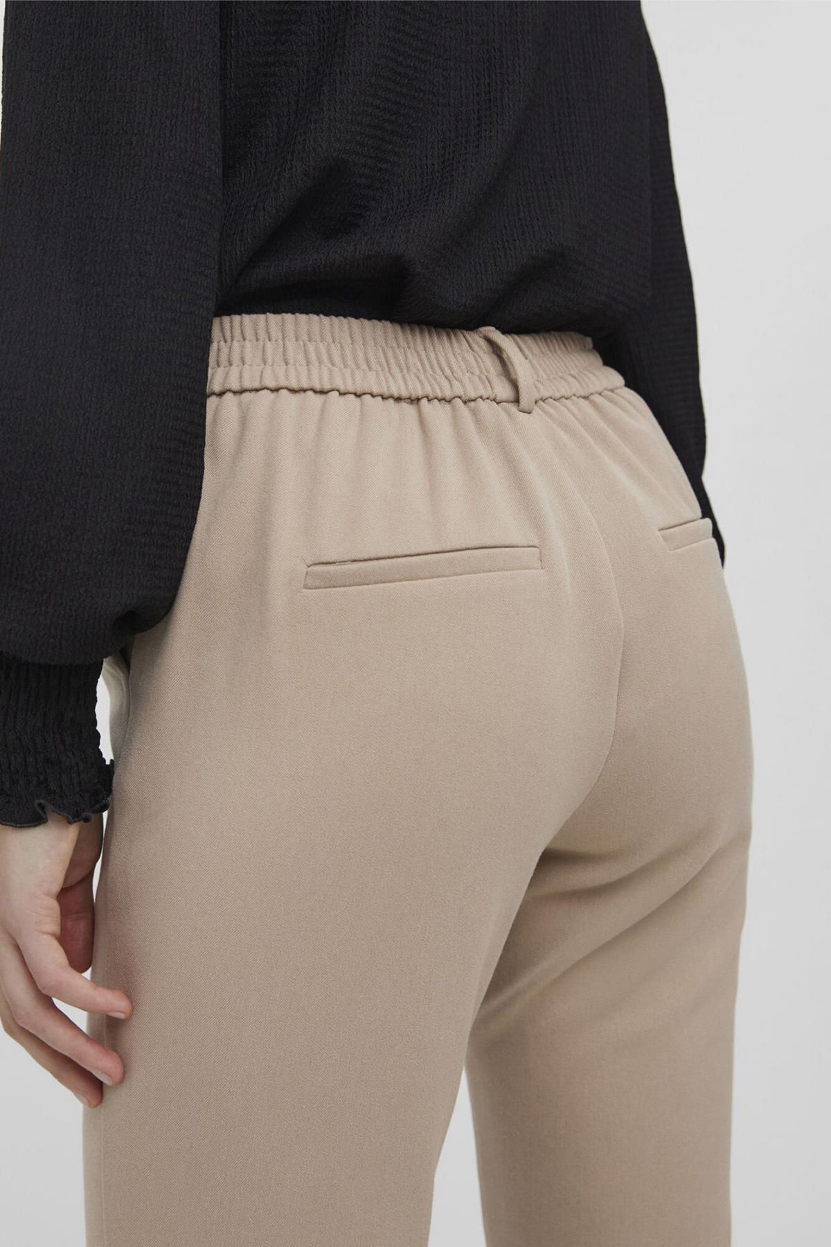 베로모다 미드웨이스트 엘라스틱 스트레이트 슬랙스 팬츠 6398081 MARRON - 상세 이미지 3