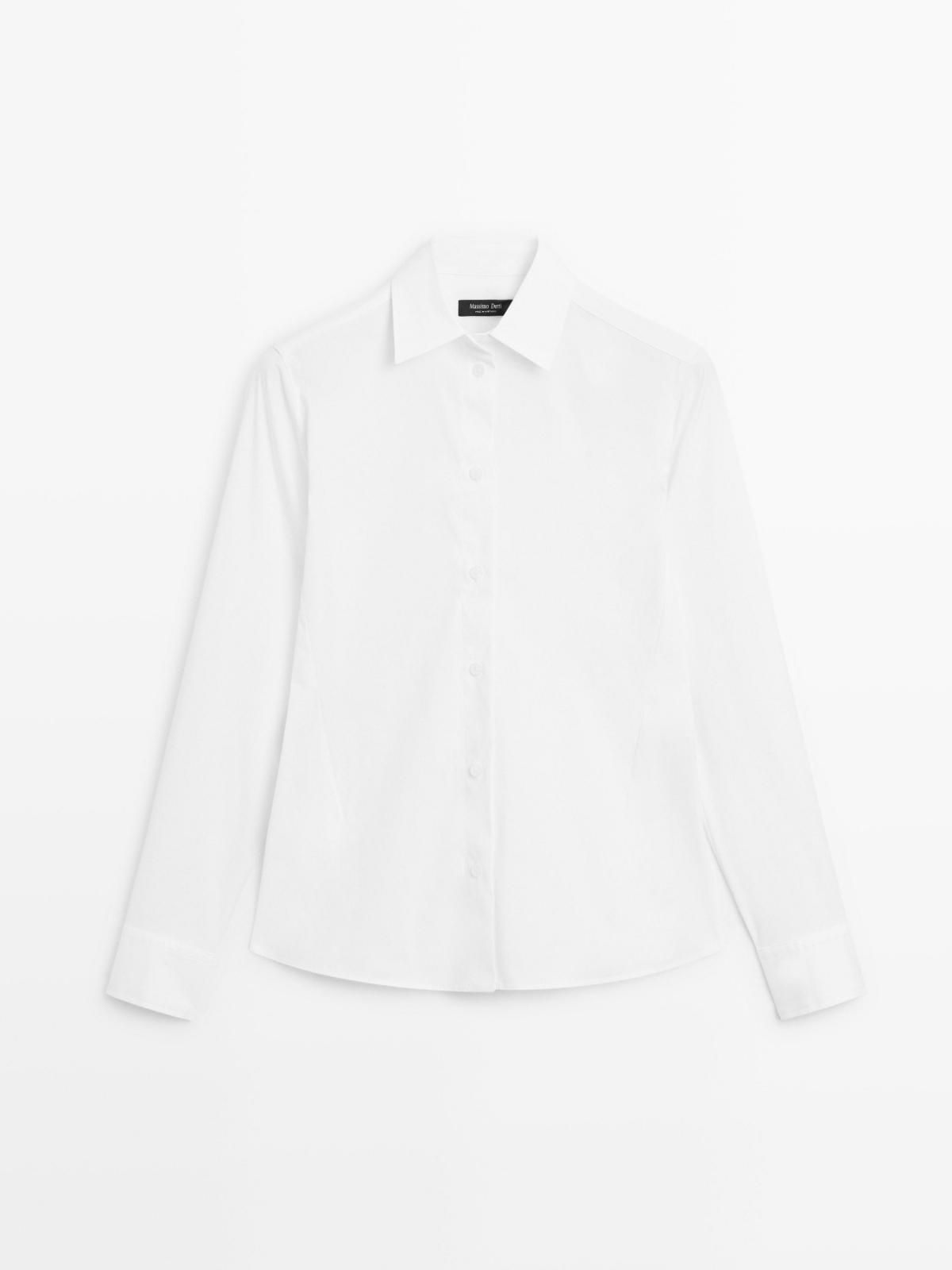 마시모두띠 클래식 슬림핏 코튼블렌드 스트레치 긴팔 셔츠 5151/820 WHITE - 상품 이미지