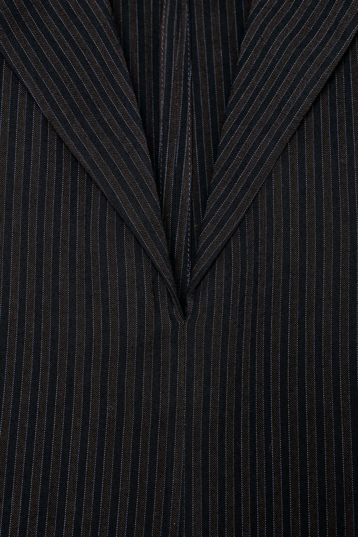 자라 스트라이프 비대칭 브이넥 긴팔 니트 탑 9267/703 NAVY BLUE - 상세 이미지 4
