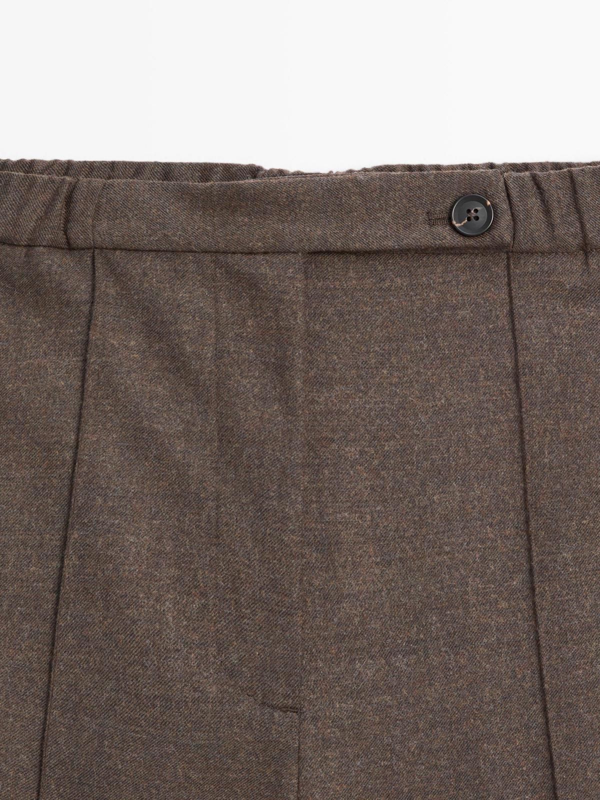 마시모두띠 울 블렌드 배럴핏 와이드 슬랙스 팬츠 5058/906 MOLE BROWN - 상세 이미지 5