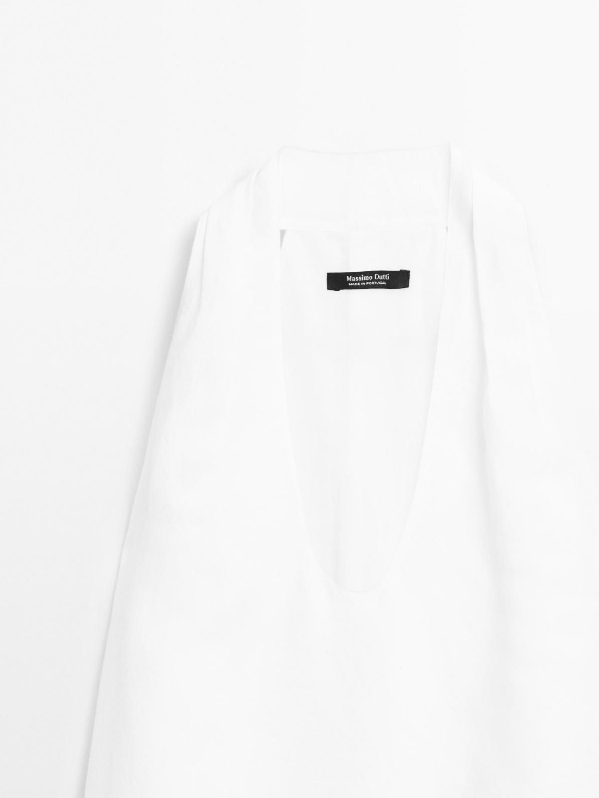 마시모두띠 린넨 브이넥 플런스 슬리브리스 롱 원피스 6623/530 WHITE - 상세 이미지 5