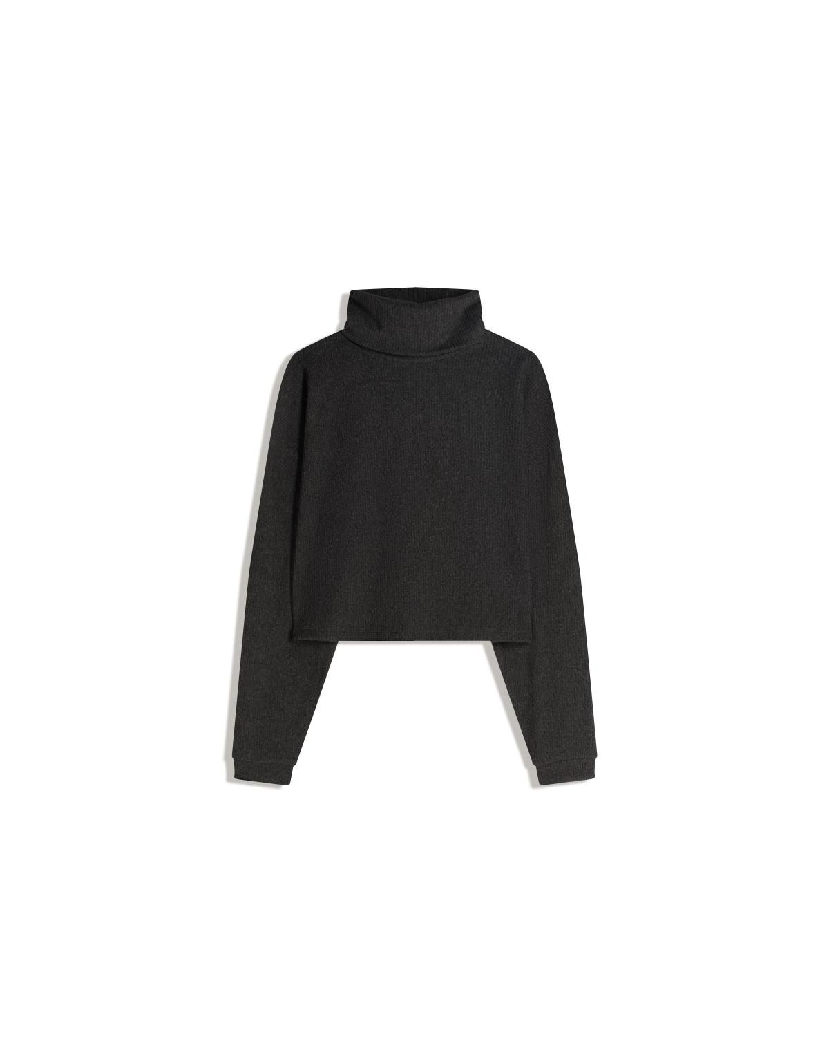 버쉬카 베이직 하이넥 리브드 니트 스웨터 7055/727 DARK GREY - 상세 이미지 3