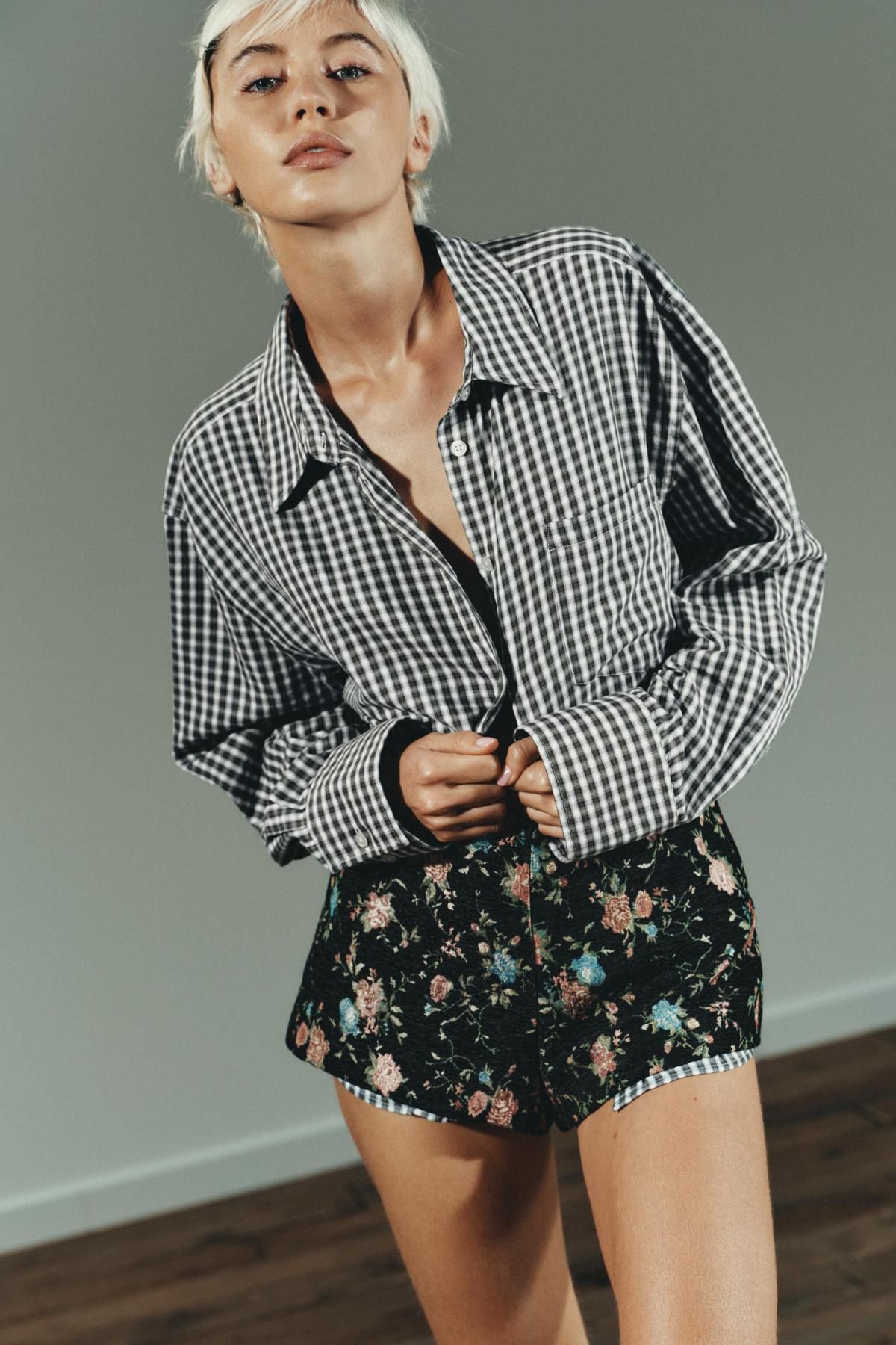 자라 오버핏 체크 옥스포드 롱슬리브 셔츠 0975/103 BLUE/WHITE - 상세 이미지 5