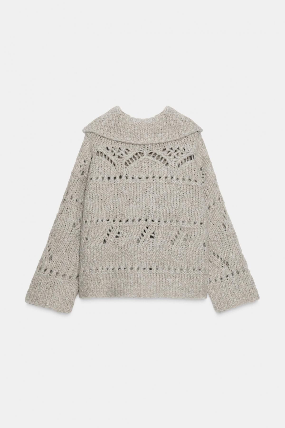자라 포인텔 청키 니트 가디건 6771/133 BEIGE - 상세 이미지 4