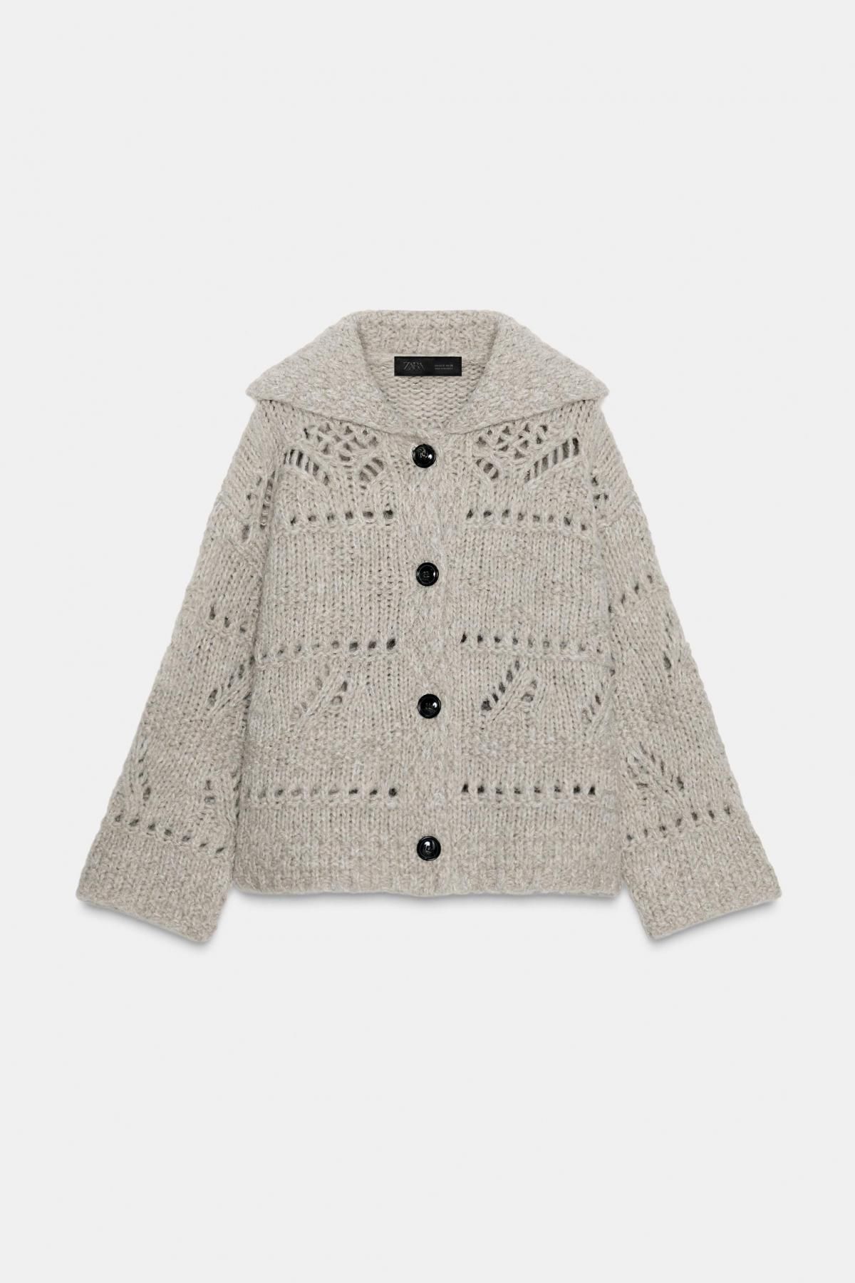 자라 포인텔 청키 니트 가디건 6771/133 BEIGE - 메인 이미지