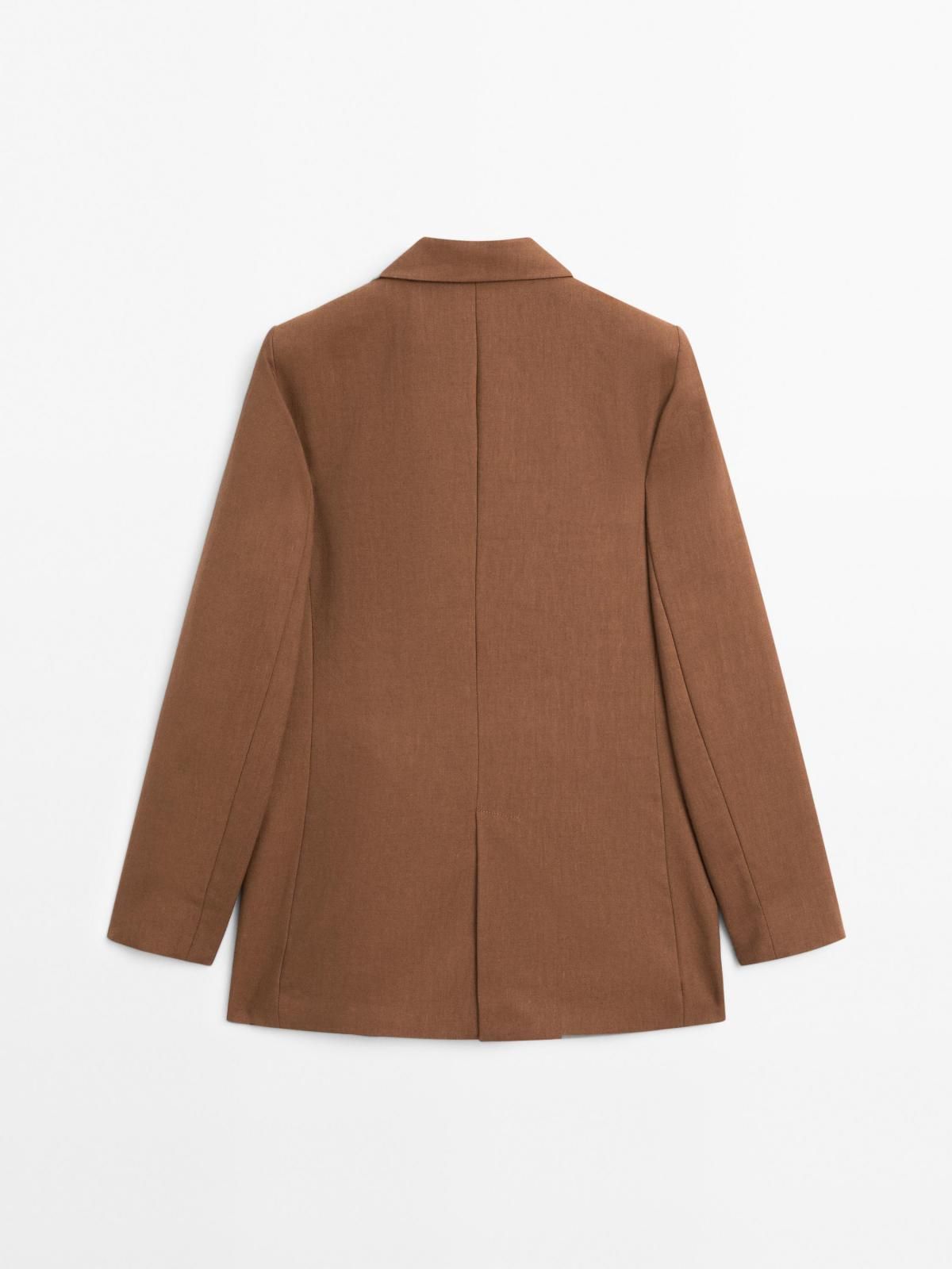 마시모두띠 테일러드 더블브레스트 린넨블렌드 블레이저 6016/583 BRANDY - 상세 이미지 4