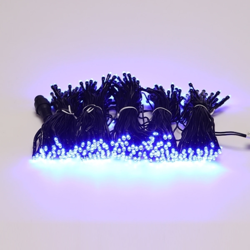 LED 트리구 300구 연결형 DC24V 흑색선 청색 크리스마스 트리 전구 - 상품 이미지