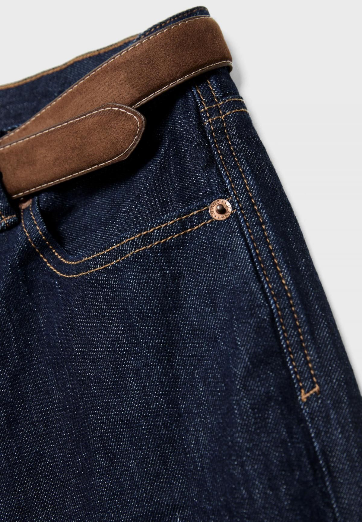 스트라디바리우스 데님 부츠컷 벨트 진청 청바지 4868/663 OVERDYED BLUE DENIM - 상세 이미지 4