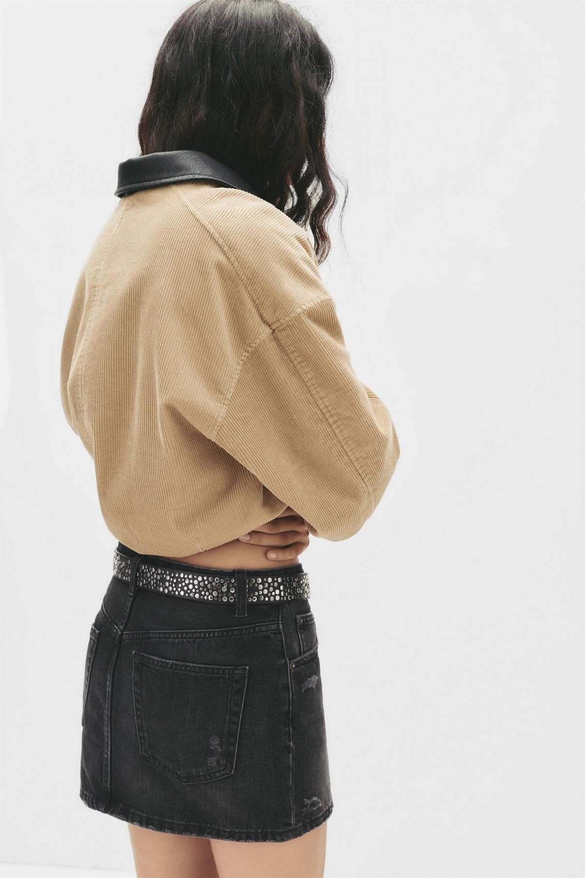 풀앤베어 빈티지 흑청 데님 미니 스커트 7400/307 BLACK - 상세 이미지 4