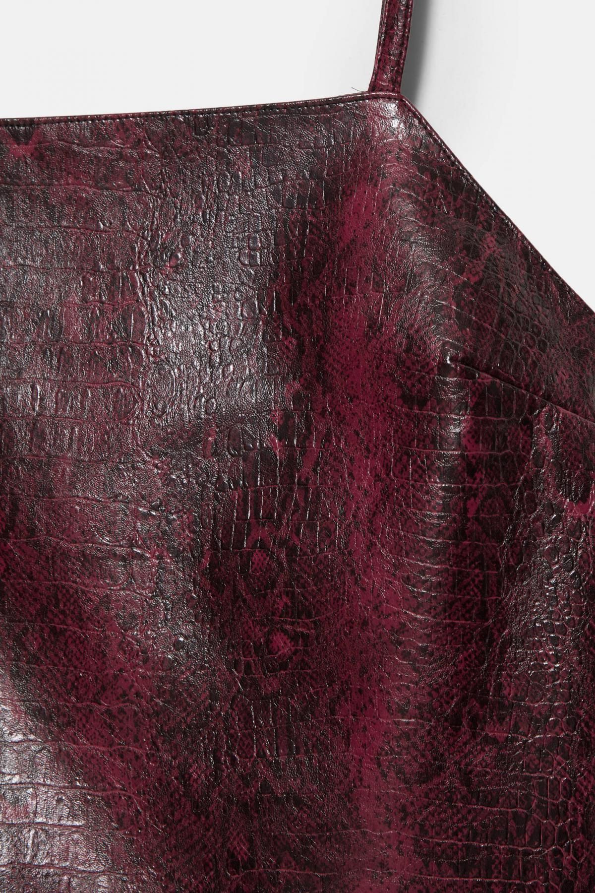 풀앤베어 크로커다일 레더 이펙트 버건디 스트랩 탑 7472/420 RED 이미지 8