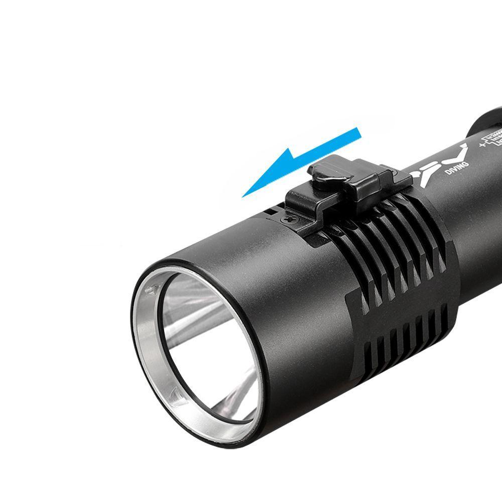 강력광 손전등 다이빙 전문 후래쉬 수중 랜턴 백색광+배터리(3500mAh)+USB형 - 상세 이미지 2