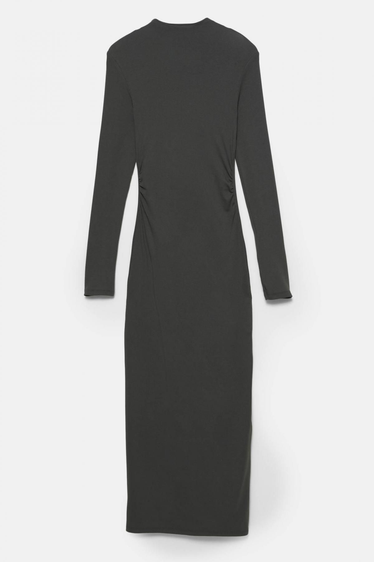 풀앤베어 슬림핏 사이드 셔링 미디 원피스 7394/350 ANTHRACITE GREY - 상품 이미지