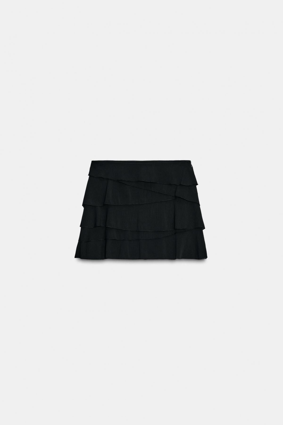 자라 러플 블랙 미니 스커트 팬츠 1165/360 BLACK - 메인 이미지