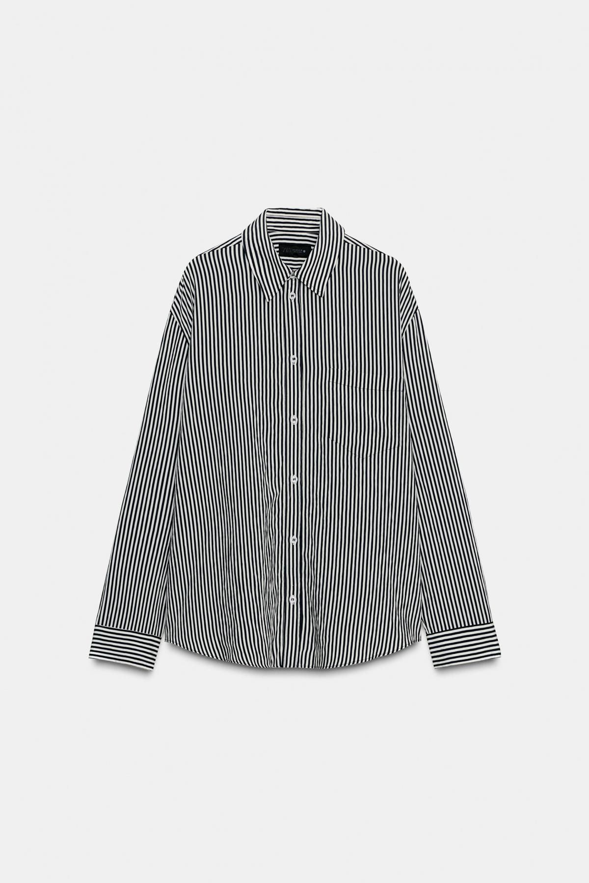 자라 테크니컬 스트라이프 루즈핏 긴팔 셔츠 4333/250 STRIPES - 메인 이미지