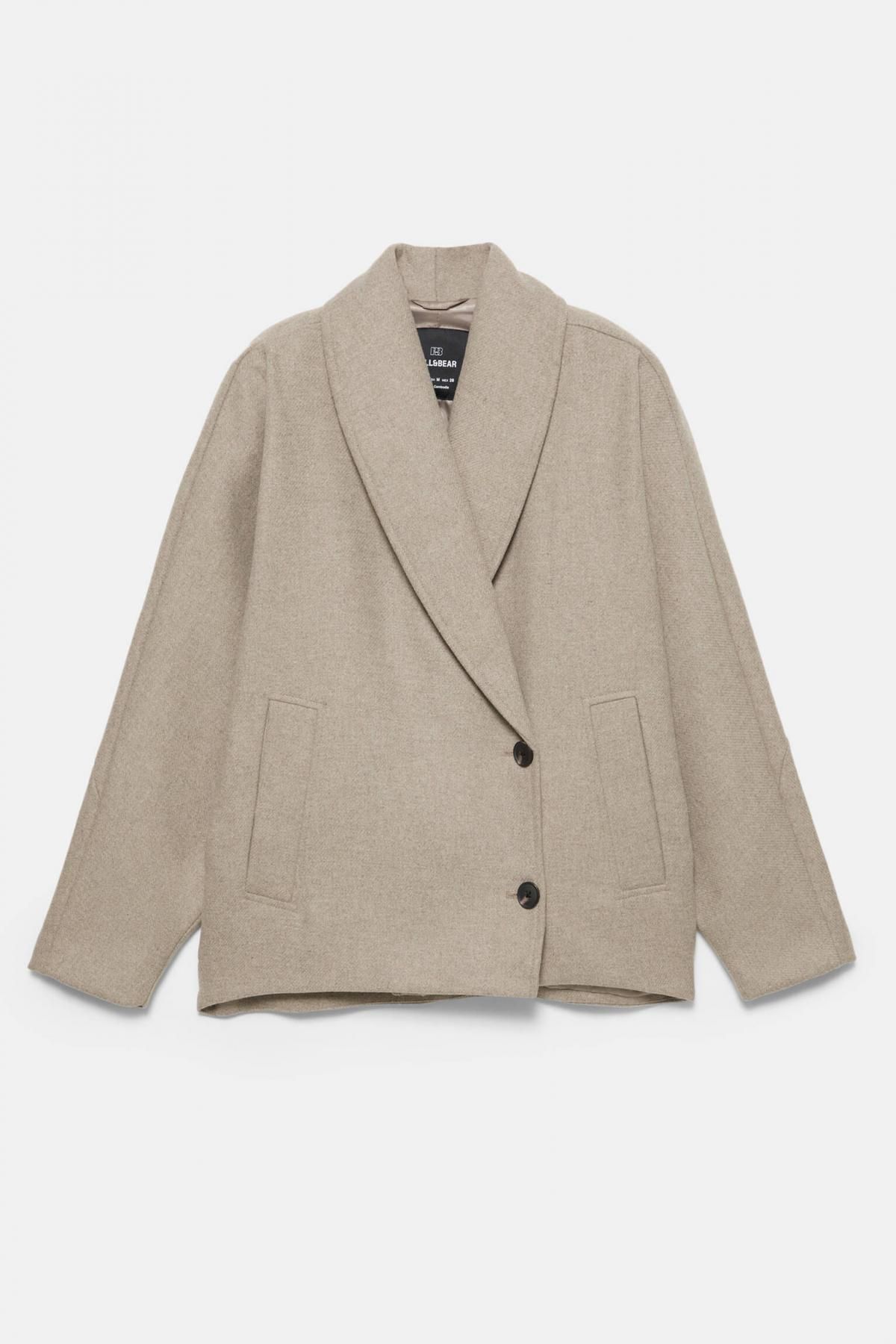 풀앤베어 볼륨 소매 울블렌드 숏 펠트 코트 7800/343 BEIGE - 메인 이미지