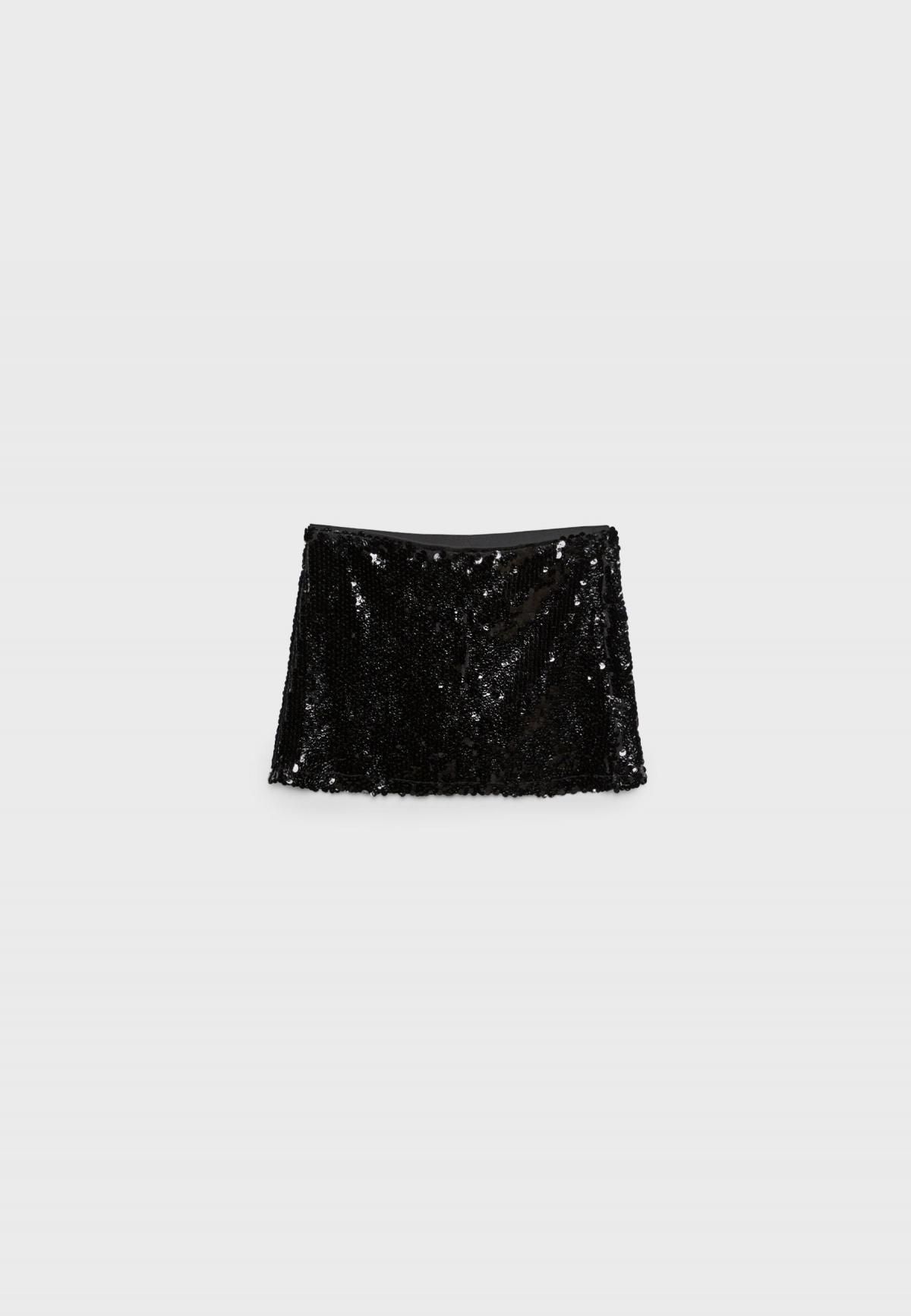 스트라디바리우스 글리터 시퀸 미니 스커트 8413/525 BLACK - 메인 이미지