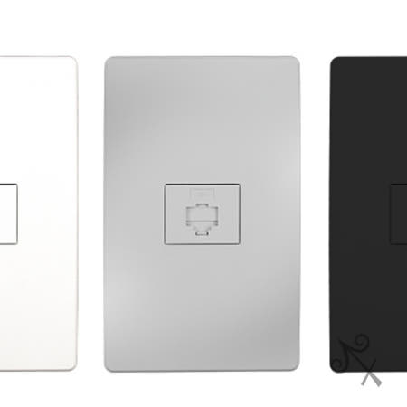 [컬러웨이브OEM]캔캔토토 진흥V 전화 8P 모듈라잭 1구 조합형 심플한디자인 인터넷케이블 매입형 랜선용