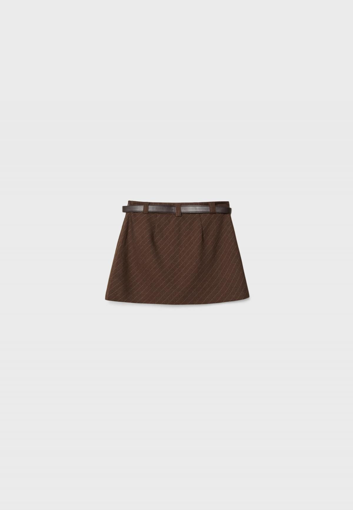 스트라디바리우스 테크니컬 벨트 브라운 미니 스커트 4711/971 BROWN - 상세 이미지 2