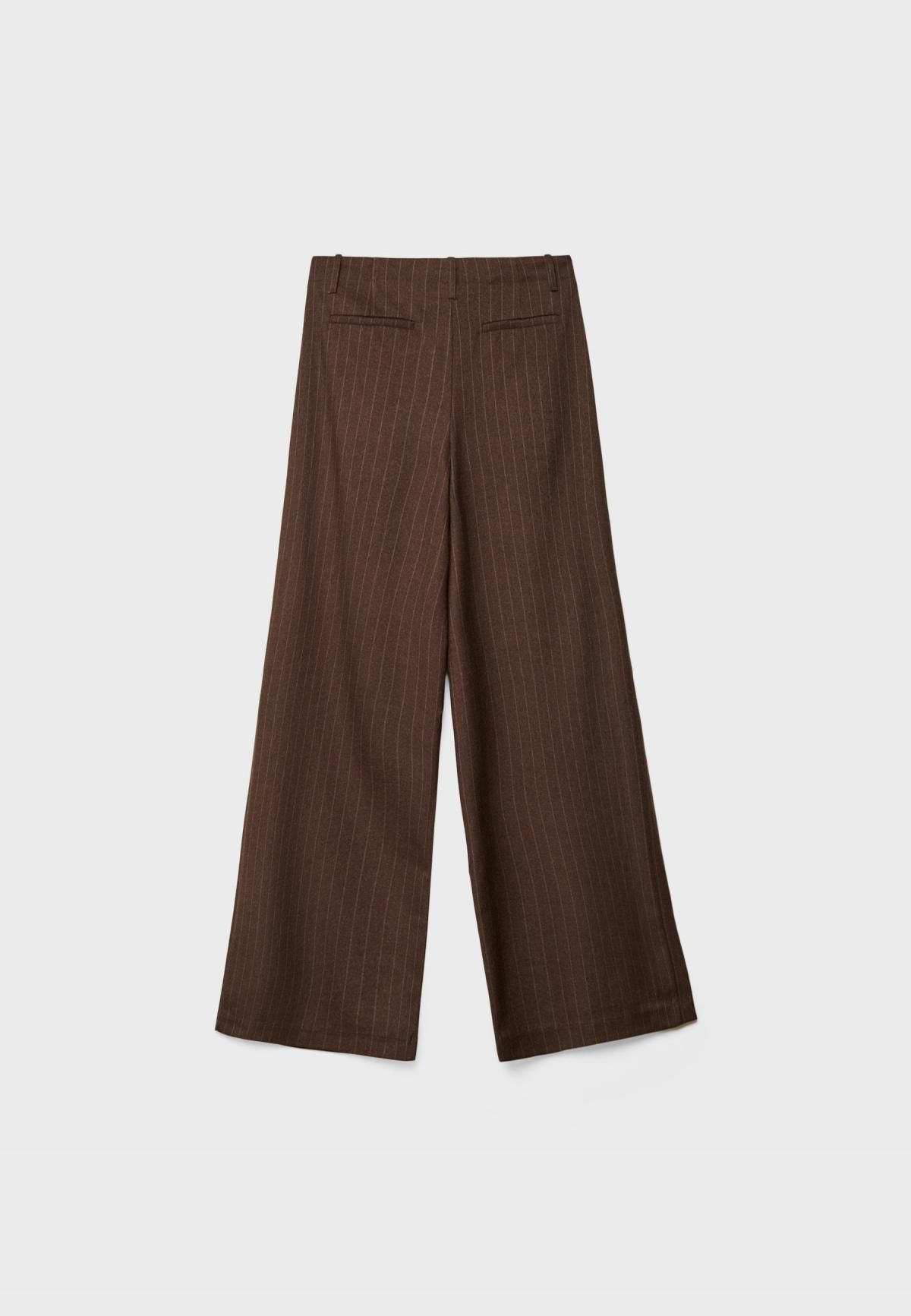 스트라디바리우스 스트라이프 스마트 와이드 슬랙스 팬츠 4552/753 BROWN - 상세 이미지 2