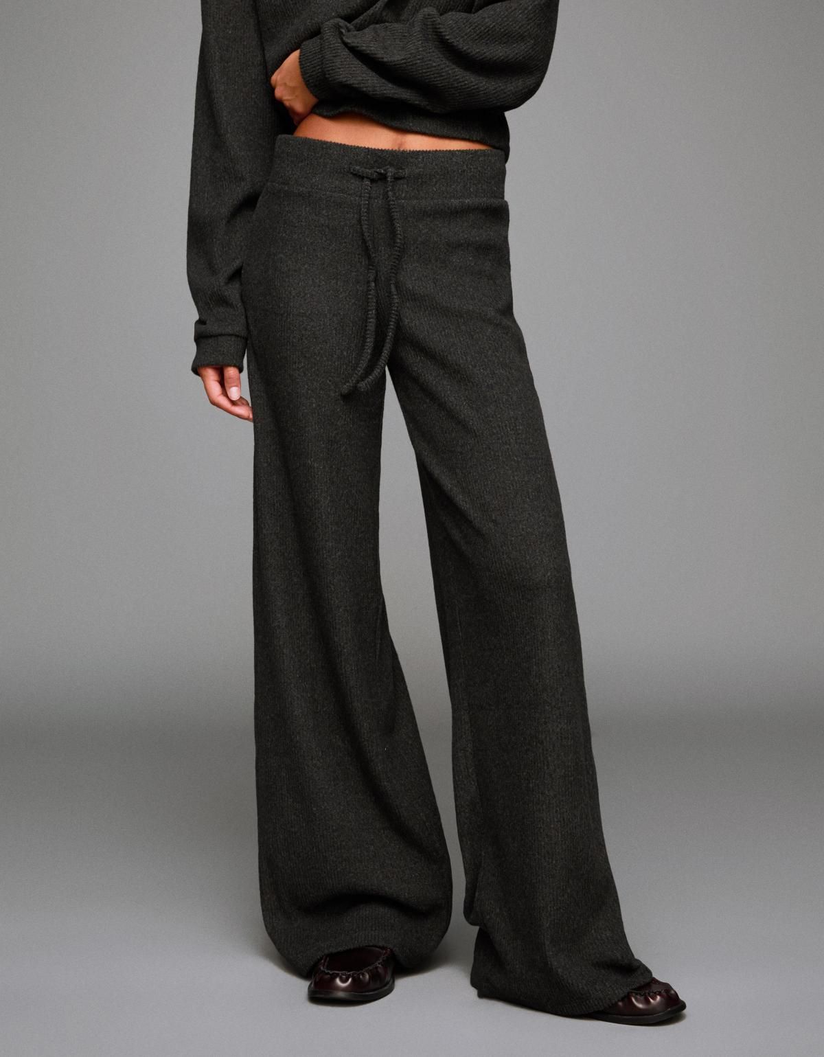 버쉬카 소프트 와이드 골지 니트 팬츠 5133/727 DARK GREY - 메인 이미지