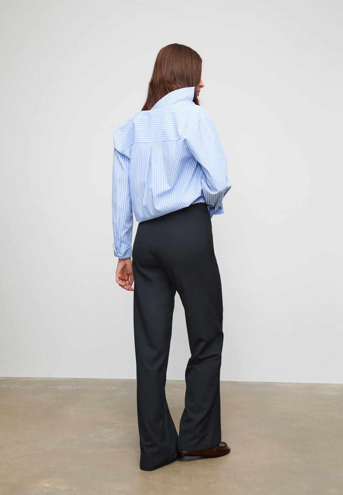 스트라디바리우스 오피스 와이드핏 슬랙스 팬츠 8272/198 DARK BLUE - 상세 이미지 5