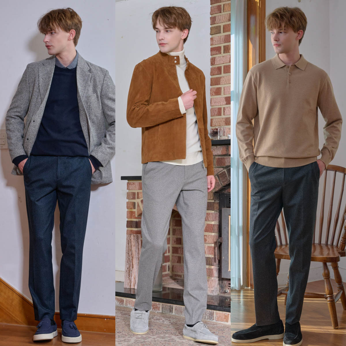 워모 25FW 스트레치 기모 팬츠 3종 - 상품 이미지