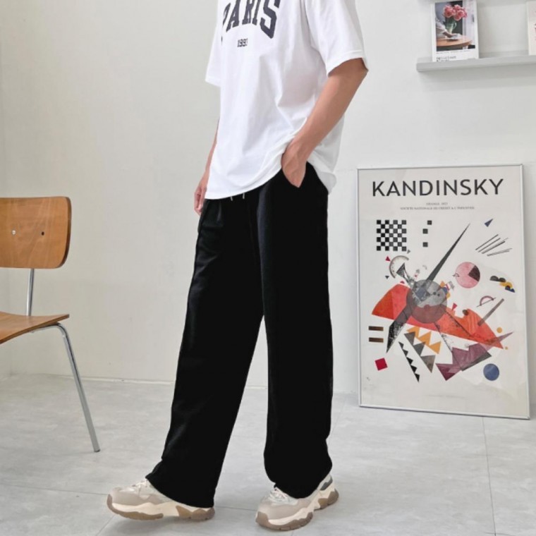 남자 핀턱 와이드 팬츠 남성 배기 긴바지 배기팬츠 - 상품 이미지