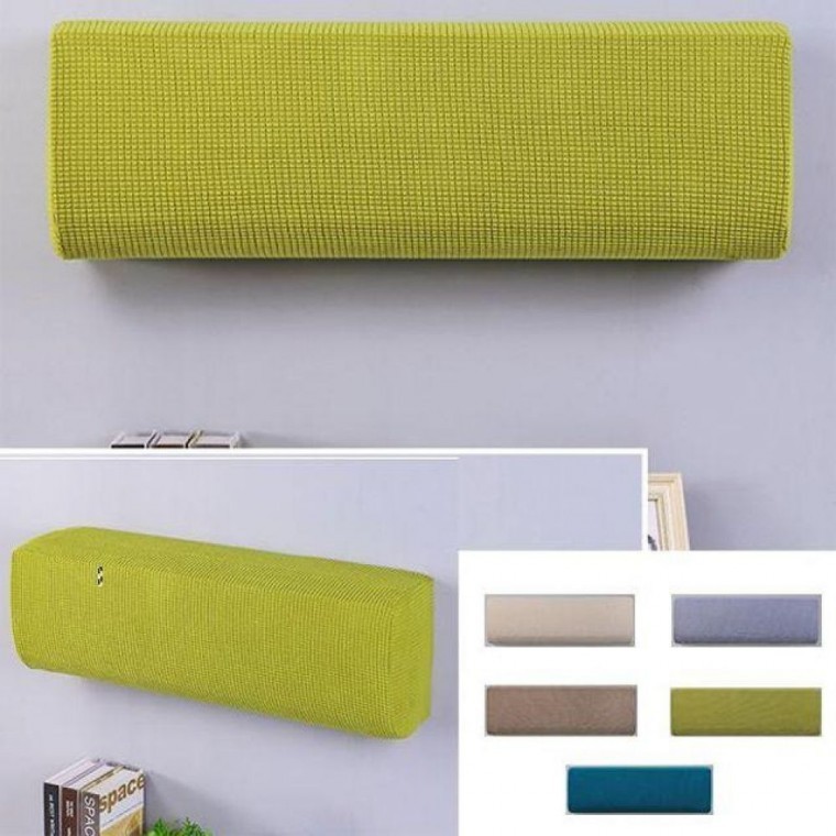 패브릭 벽걸이형 에어컨 커버 먼지 방지 보호 덮개 거실 인테리어 탄력 솔리드 단색