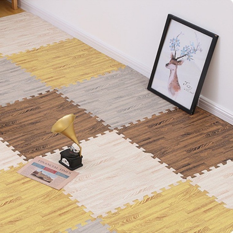 조립매트 거실매트 우드패턴 4종 쿠션매트 30x30cm 16장세트 층간소음 발매트 퍼즐매트 충격감소 발매트 - 상품 이미지