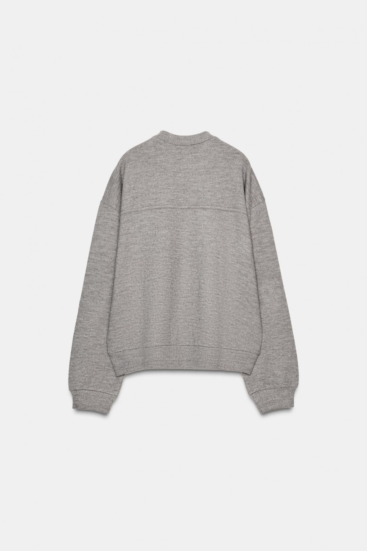 자라 소프트 라운드넥 긴팔 맨투맨 5070/631 TAUPE GREY 이미지 8