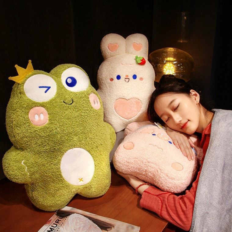 무릎담요 극세사담요 양면담요 쿠션담요 미니담요 차량쿠션 낮잠베게 뽀글이 애니멀 쿠션담요 쇼파쿠션 - 메인 이미지