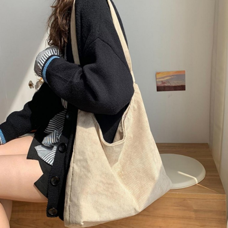 숄더백 가방 무지 코듀로이 가을 경량 스트랩 - 메인 이미지