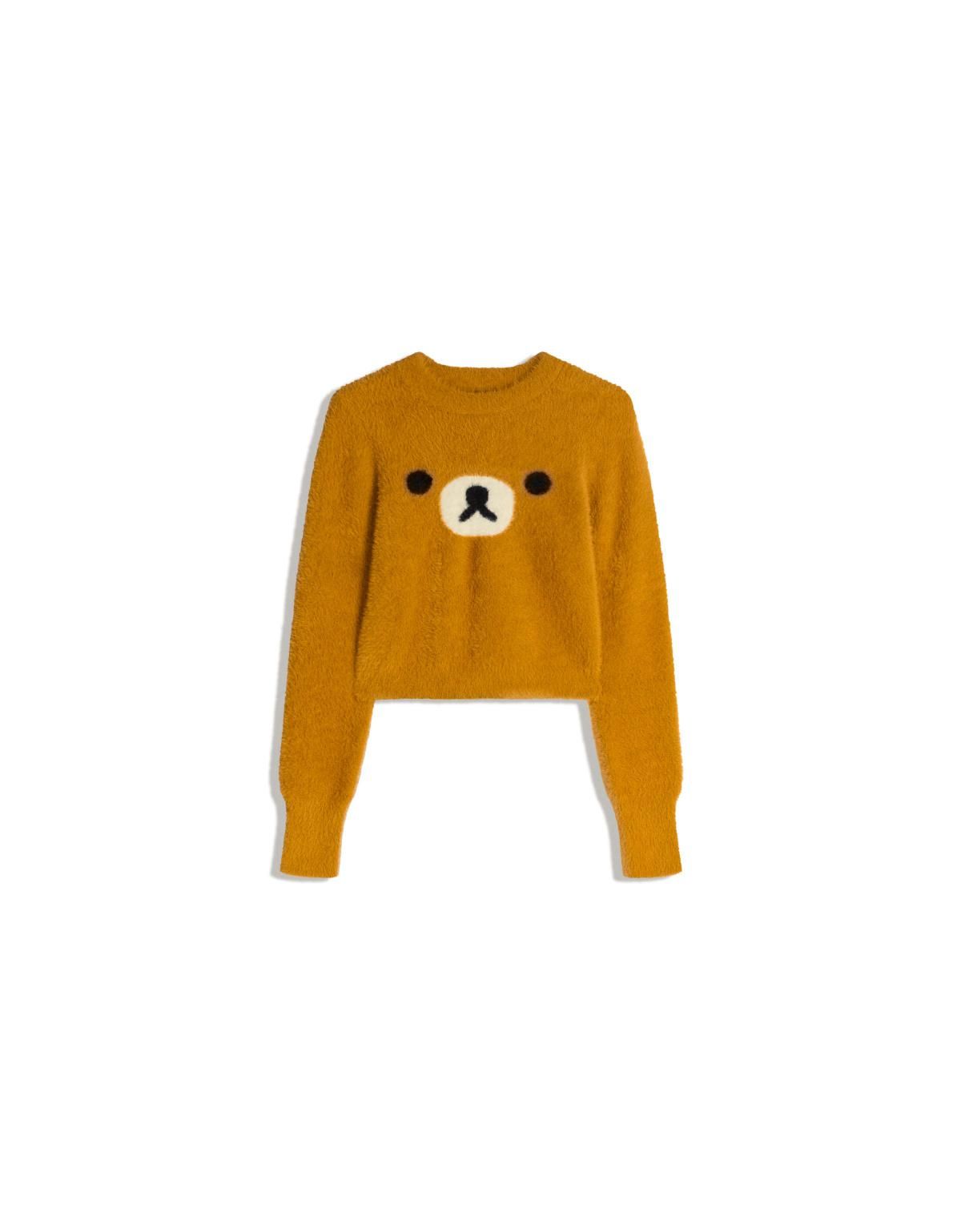 버쉬카 크롭 라운드넥 니트 퍼 리락쿠마 스웨터 7129/693 ORANGE 이미지 6