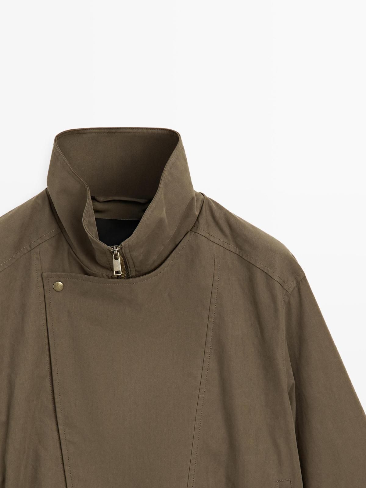 마시모두띠 테크니컬 코튼 블렌드 벨트 크롭 재킷 6729/942 KHAKI 이미지 6