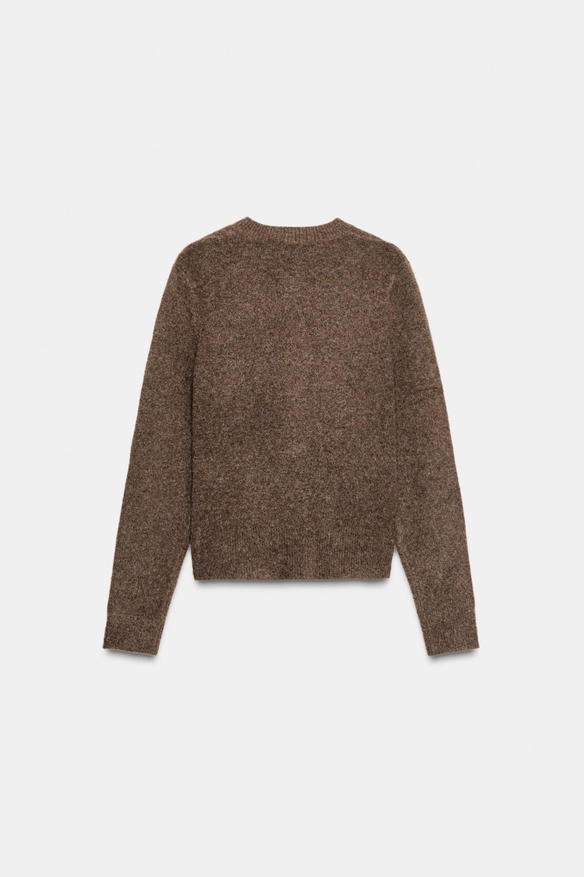 자라 클래식 라운드넥 버튼 브라운 니트 가디건 1509/100 DARK MINK - 상세 이미지 4