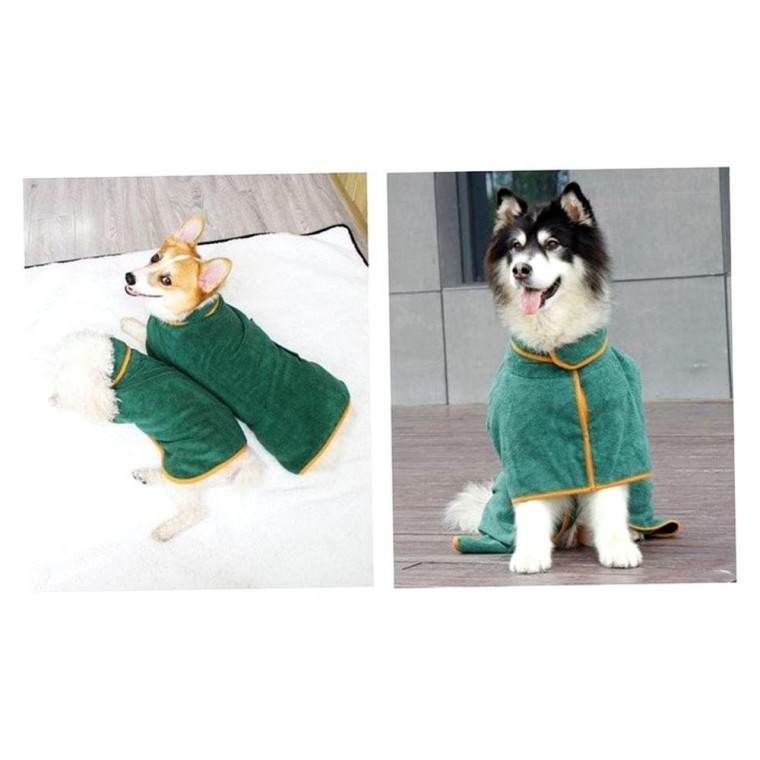강아지 고양이 소프트 샤워 수건 목욕 가운 타올 M - 메인 이미지