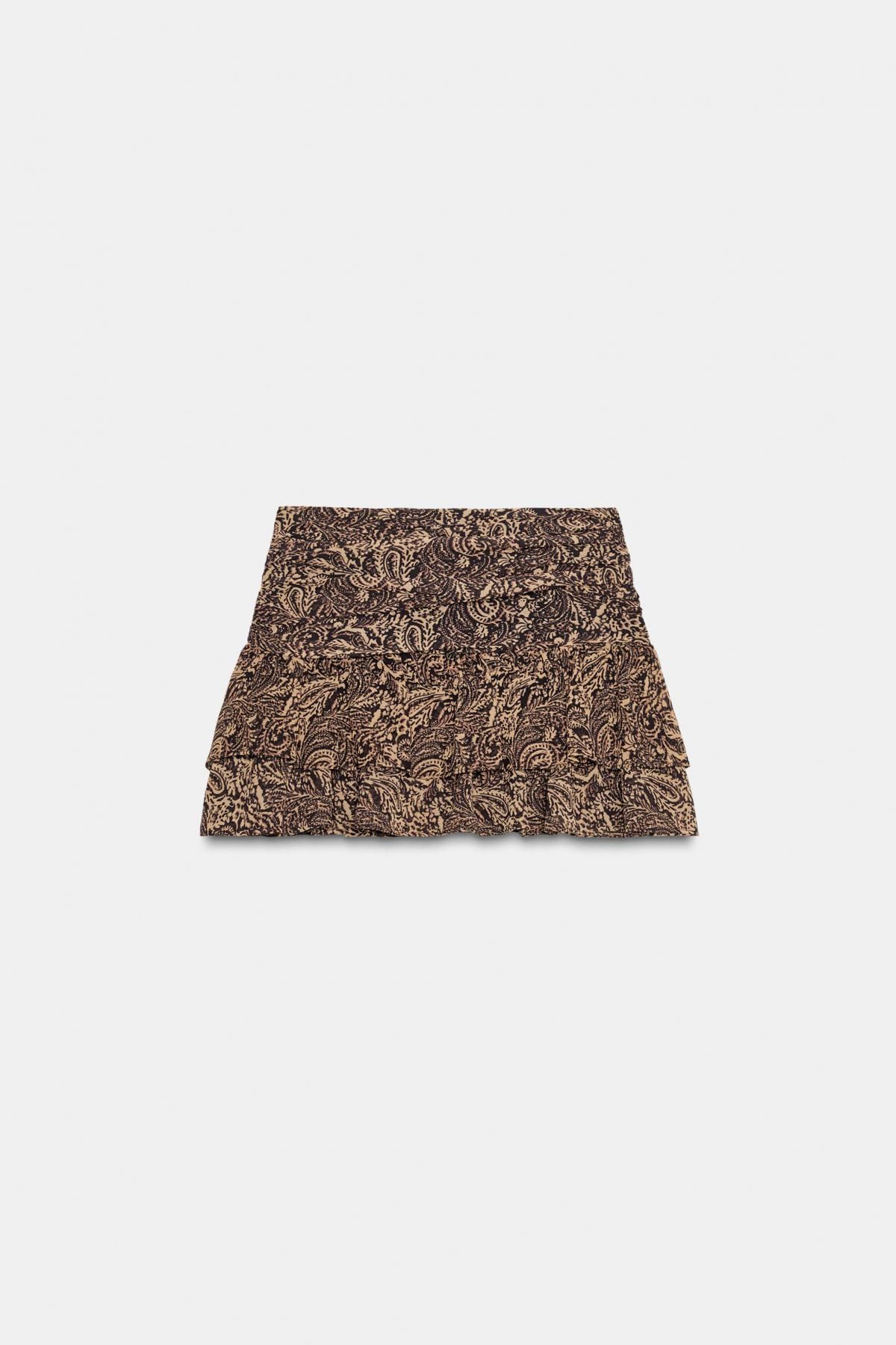 자라 플리츠 러플 페이즐리 미니 스커트 팬츠 4764/509 LEOPARD 이미지 7