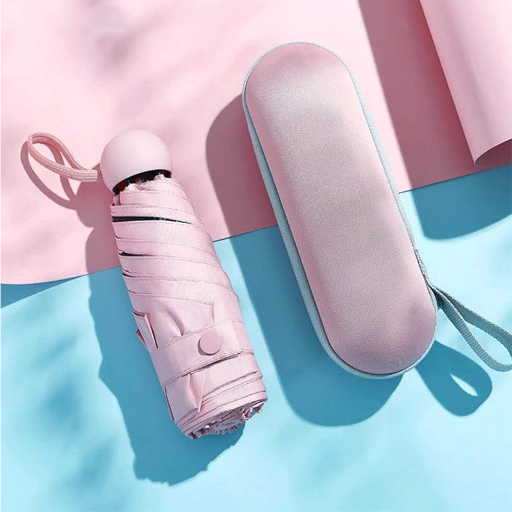 마카롱 5단 우산 5단 접이식 캡슐 암막 양산 - 메인 이미지