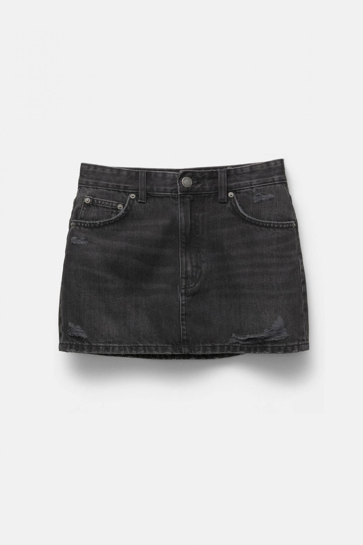 풀앤베어 빈티지 흑청 데님 미니 스커트 7400/307 BLACK - 상품 이미지