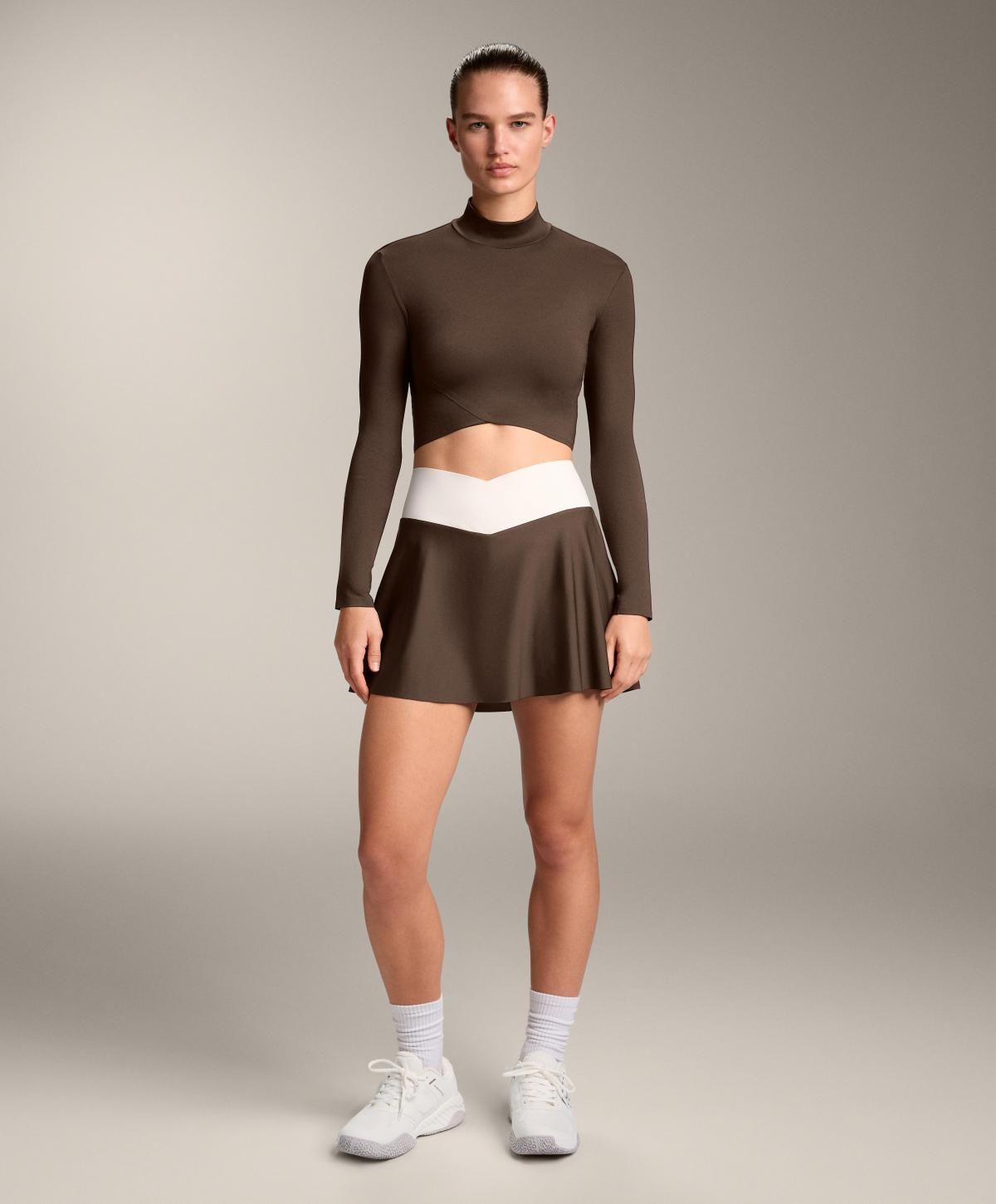 오이쇼 테크니컬 V웨이스트 미니 스커트 팬츠 0505/232 DARKREDDISH-BROWN - 상세 이미지 3